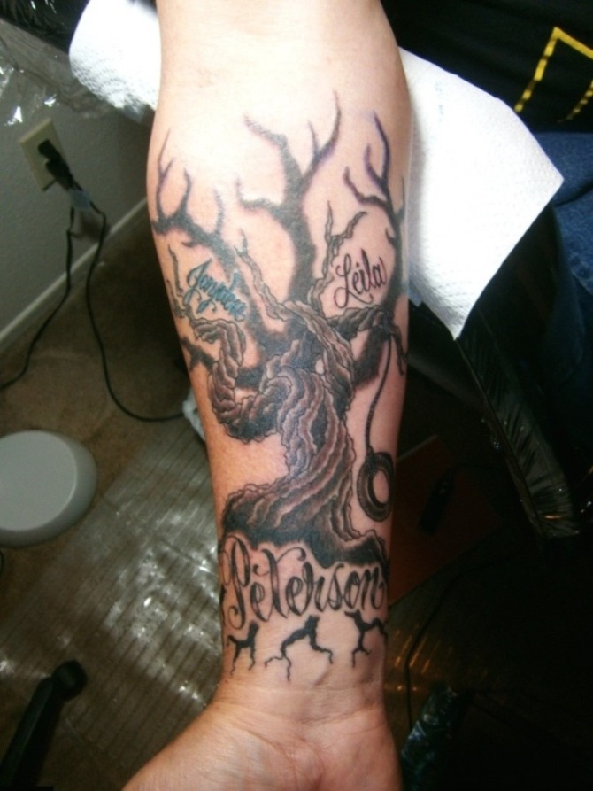 Family Tree Tattoo on Arm