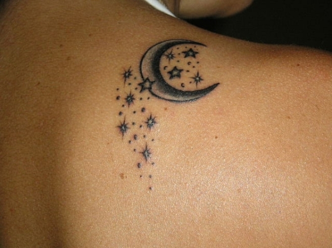 Moon and Stars Tattoo