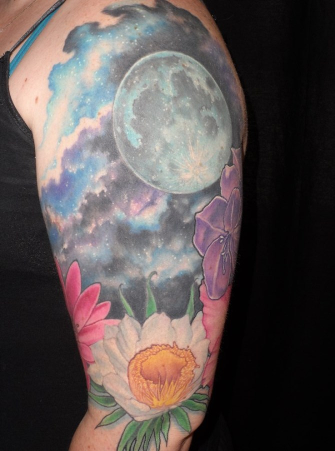 Moon and Sky Tattoo