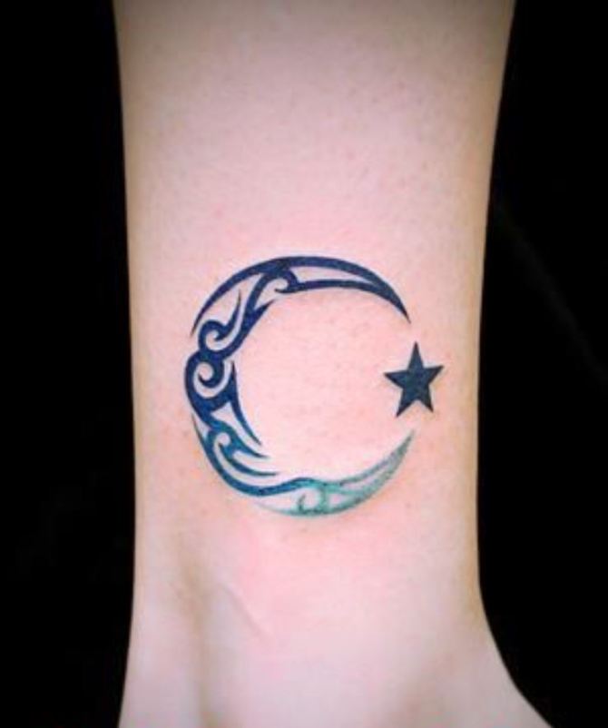 Moon and Star Tattoo