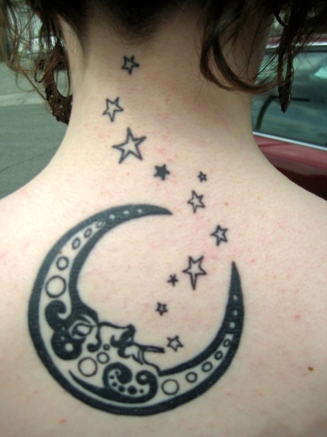 Stars Tattoo on Neck