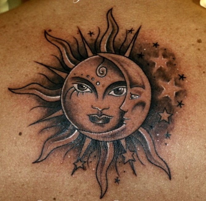 Sun and Moon Tattoo