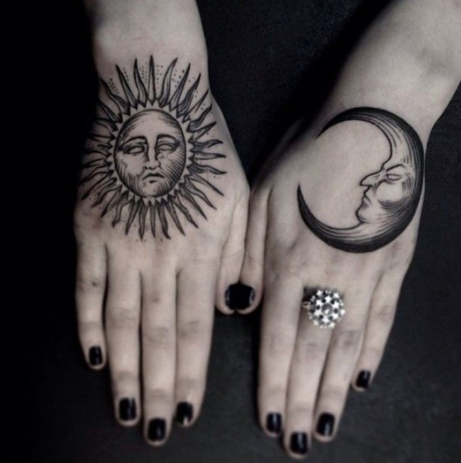 Sun and Moon Tattoo