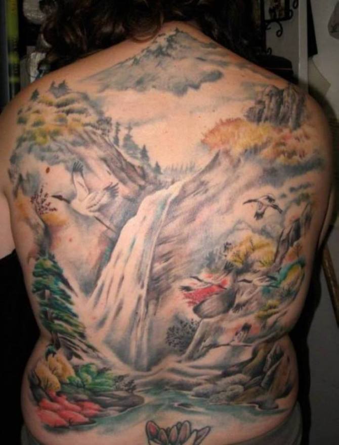 Landscape Tattoo on Back