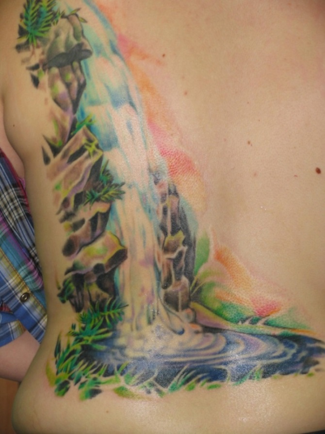  Japanese Waterfall Tattoo