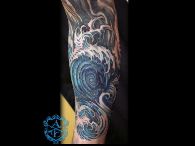 Japanese Wave Sleeve Tattoo