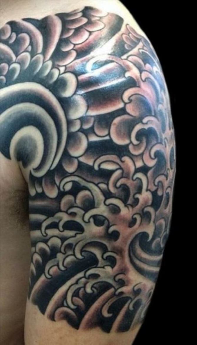 Japanese Finger Waves Tattoo