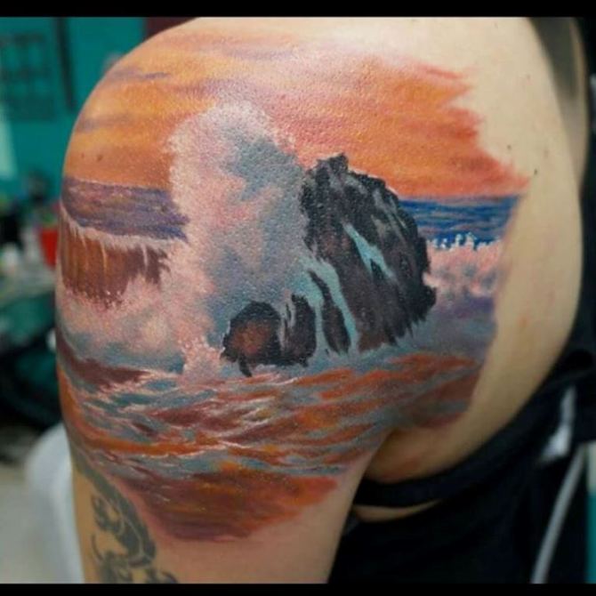 Waves Crashing Tattoo