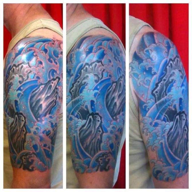 Wave Tattoo Half Sleeve