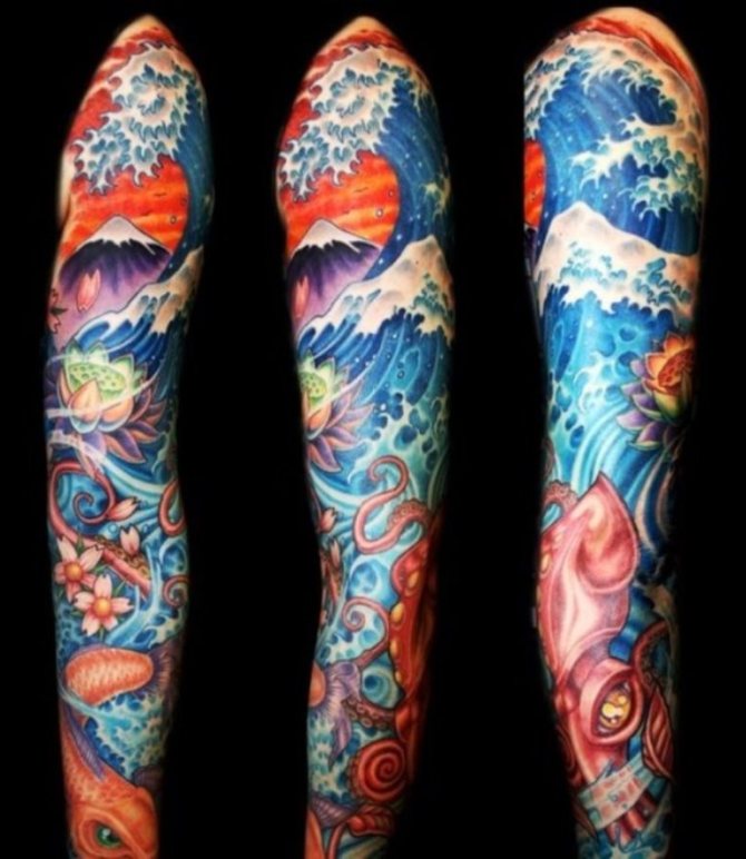 Japanese Wave Tattoo Sleeve