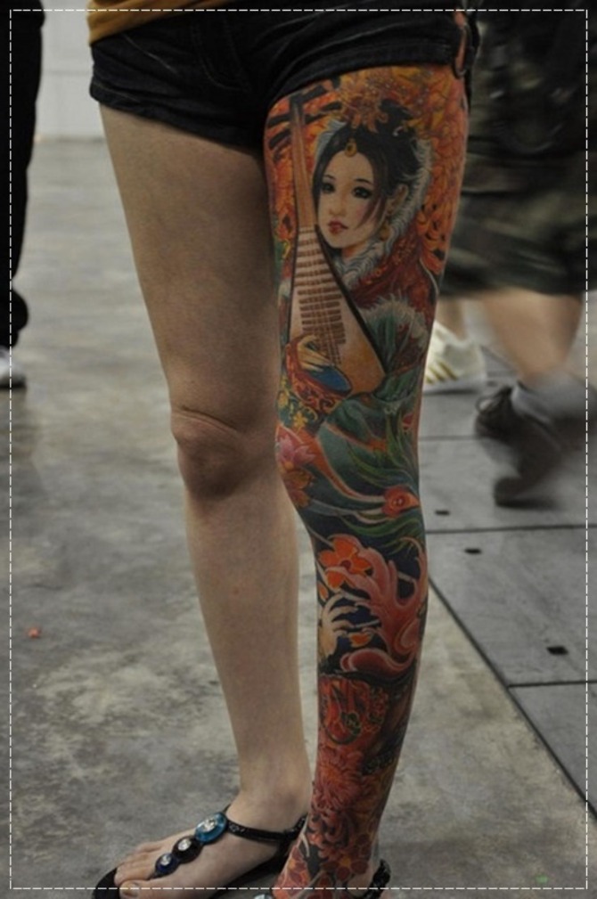 Japanese Full Leg Tattoo