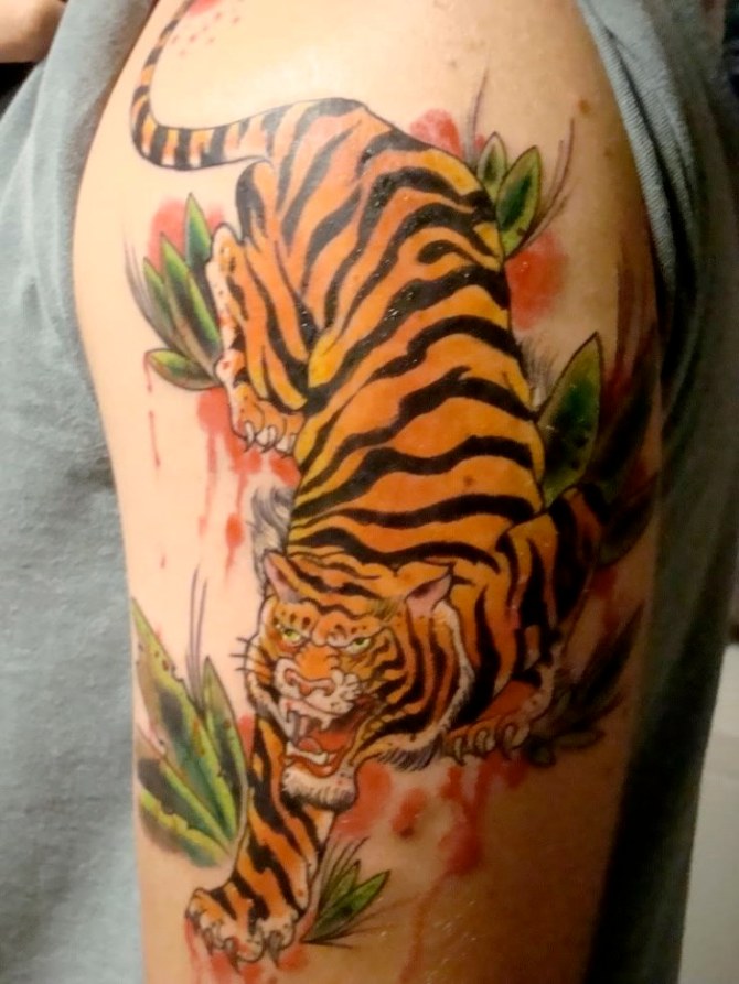 Traditional Japanese Tiger Tattoo