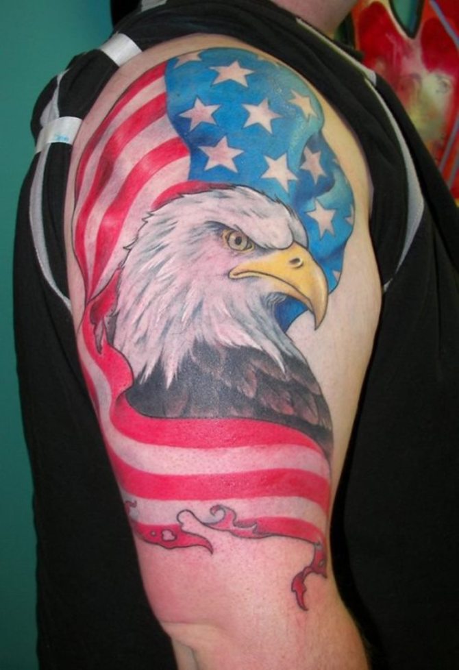 Bald Eagle American Flag Tattoo