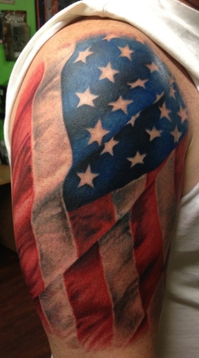 American Flag Arm Tattoo