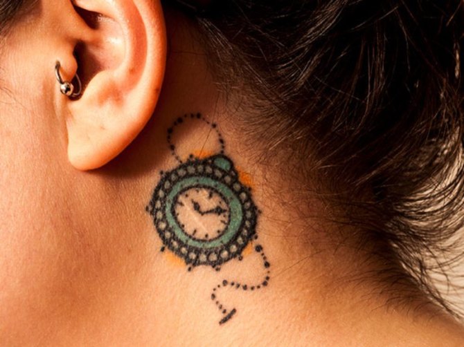 Delicate Tattoo Behind Ear