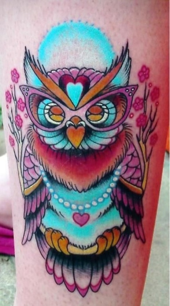 Owl Tattoo Color