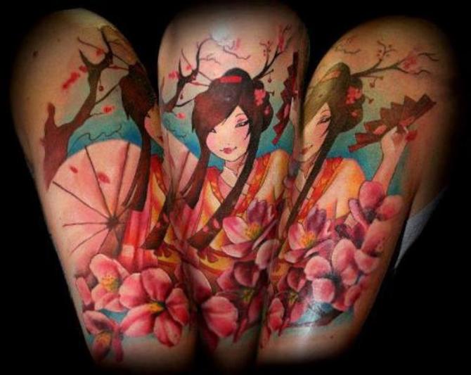 Geishas Tattoo on Arm