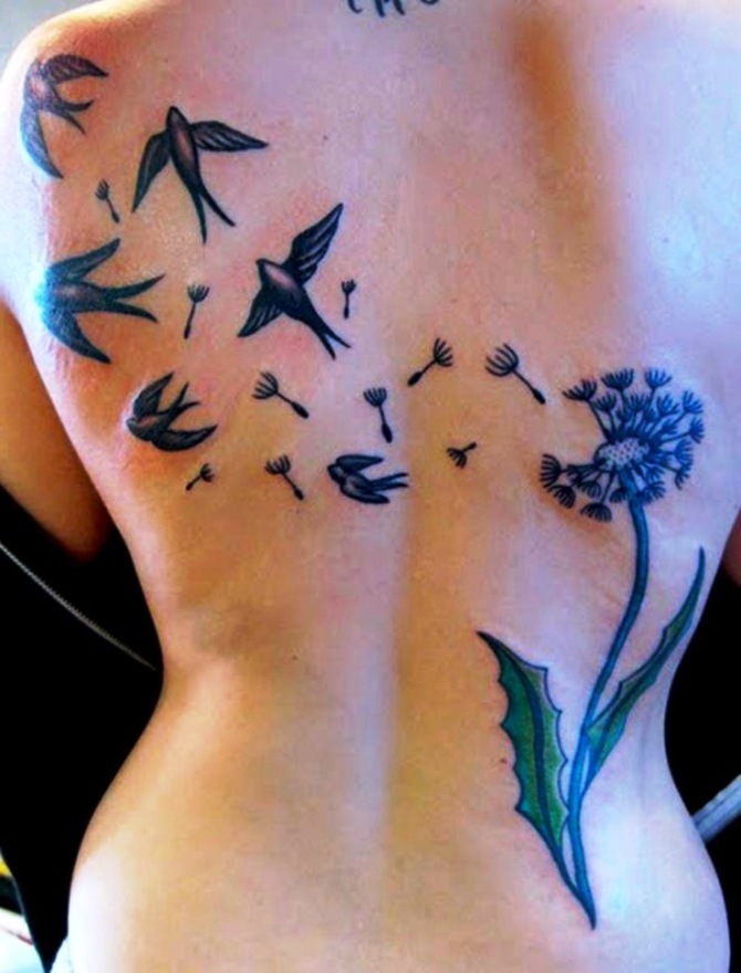 Dandelion Birds Tattoo