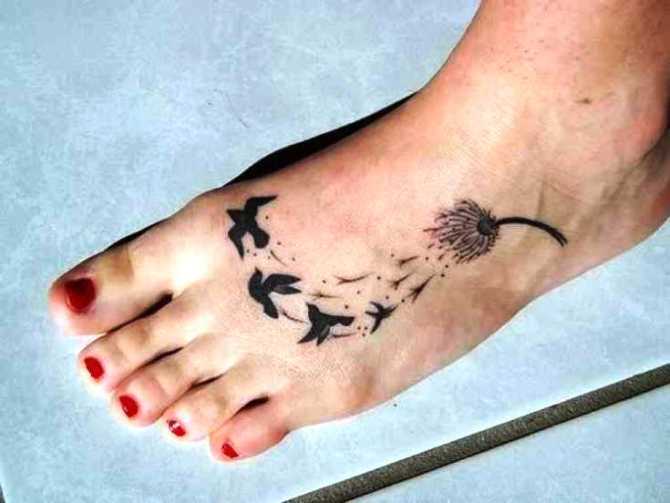 Dandelion Foot Tattoo