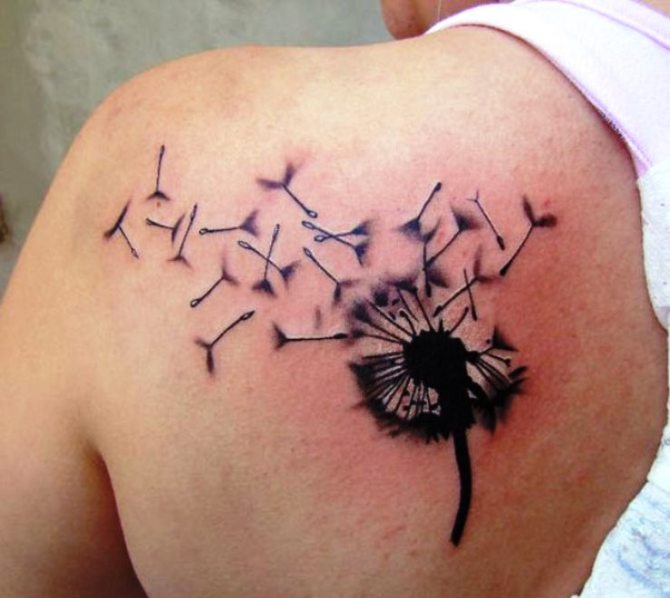 Tattoo of Dandelion Blowing