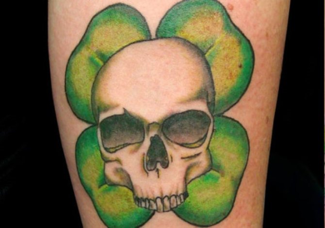 Shamrock Skull Tattoo