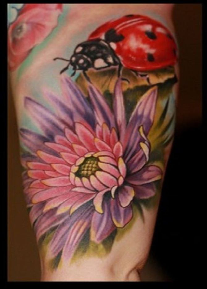  Flower and Ladybug Tattoo - Ladybug Tattoos <3 <3