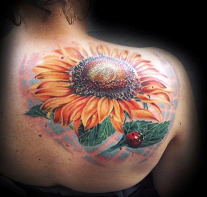  Sunflower Ladybug Tattoo - Ladybug Tattoos <3 <3