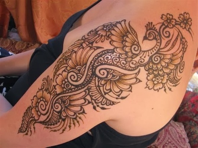 Mehendi Tattoo on Arm - Peacock Tattoos <3 <3