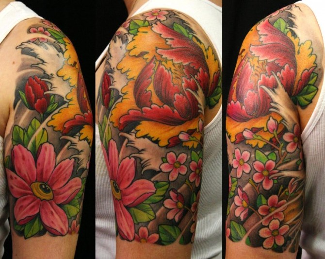  Flower Tattoo Designs on Arm - Chrysanthemum Flower Tattoos