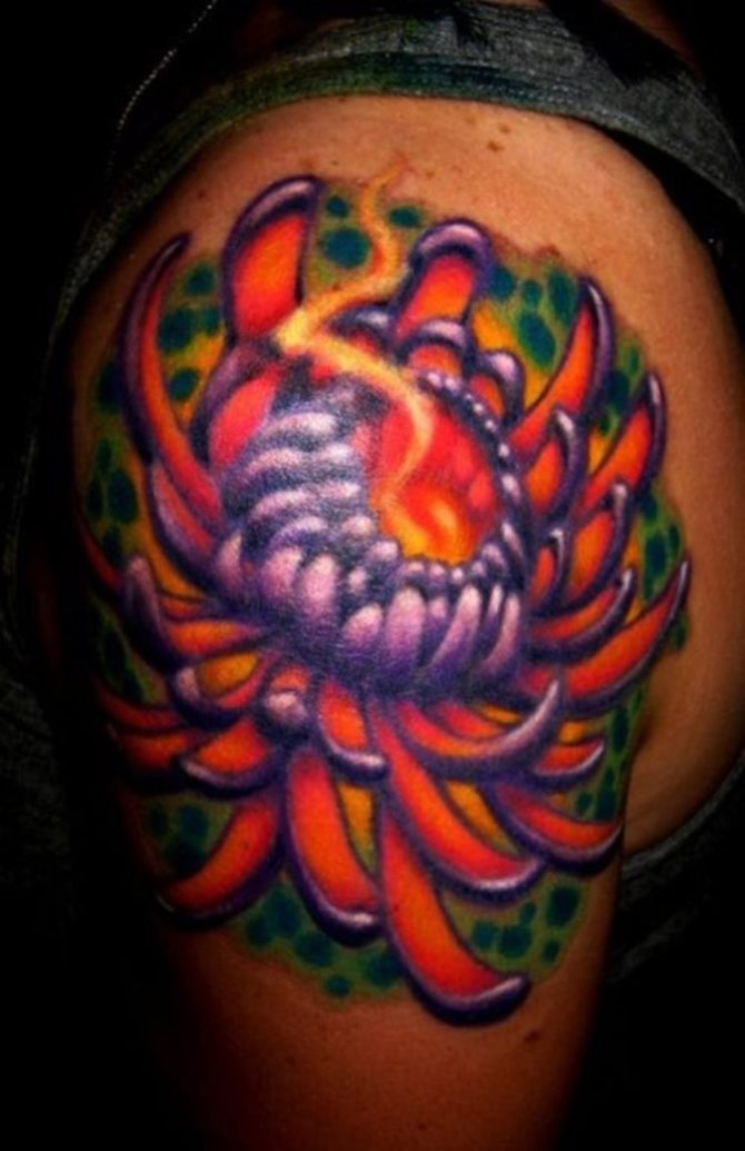  Chrysanthemum Flower Tattoo - Chrysanthemum Flower Tattoos