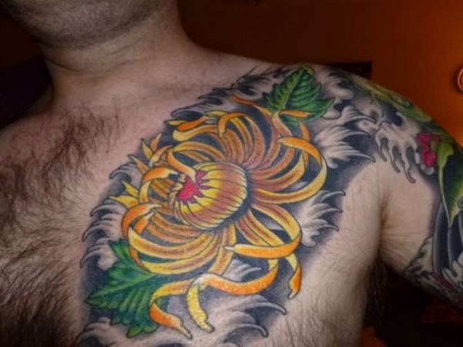 Yellow Chrysanthemum Tattoo - Chrysanthemum Flower Tattoos