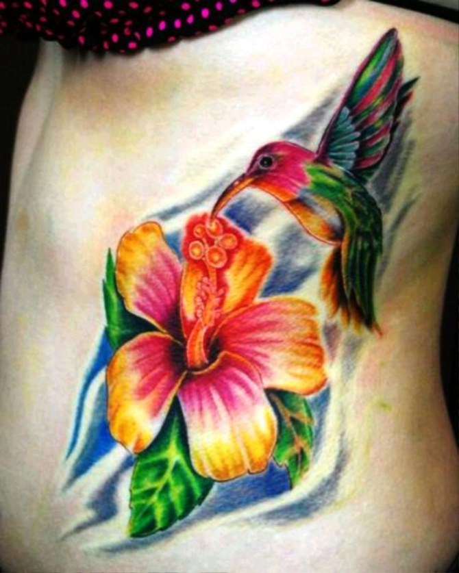 Hummingbird with Flower Tattoo Designs - Hummingbird Tattoos <3 <3