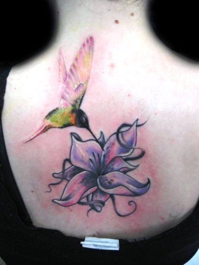 Lily and Bird Tattoo - Hummingbird Tattoos <3 <3