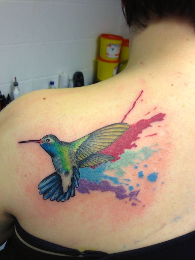  Watercolor Hummingbird Tattoo - Hummingbird Tattoos <3 <3