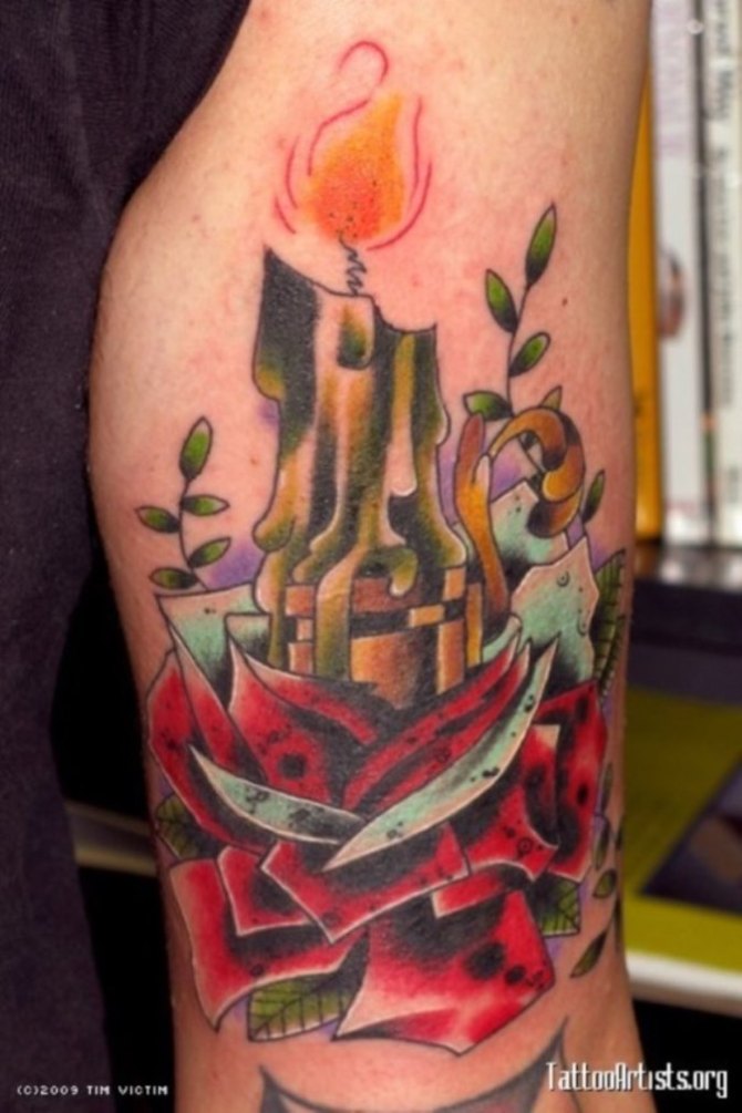 Double Sided Candle Tattoo - Candle Tattoos <3 <3