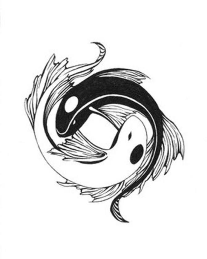 Yin Yang Fish - Pisces Zodiac Tattoos <3 <3