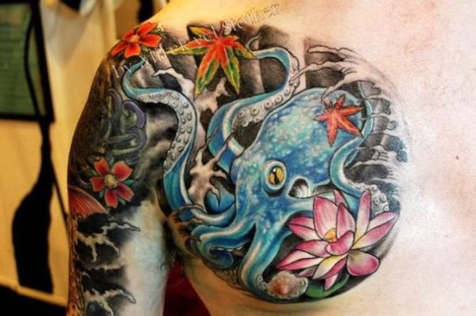 Lotus Flower Tattoo for Men - 30 Octopus Tattoos <3 <3