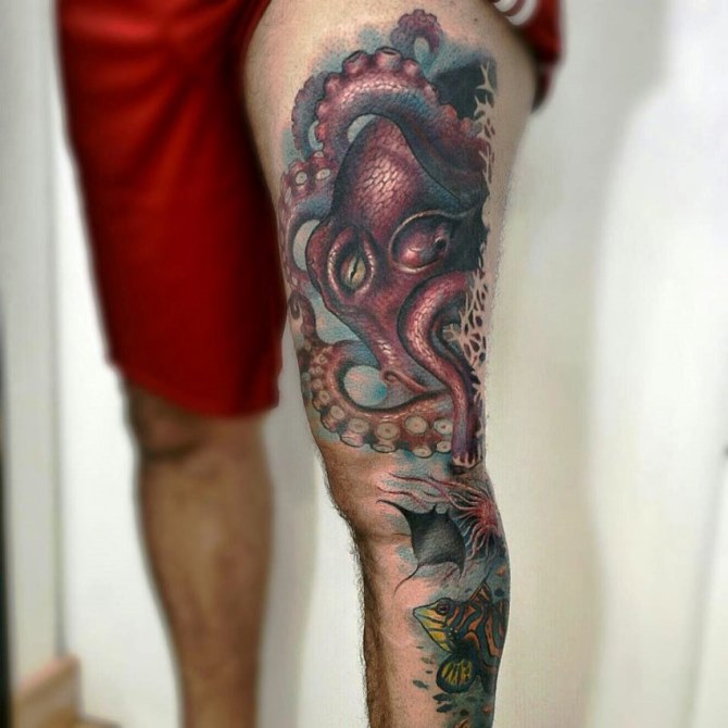 Octopus Tattoo on Leg - 30 Octopus Tattoos <3 <3