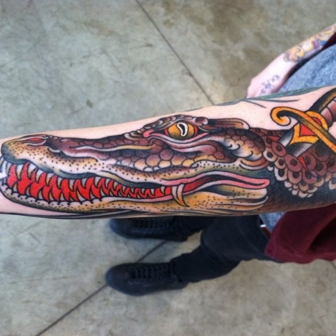  Traditional Alligator Tattoo - Crocodile Tattoos <3 <3
