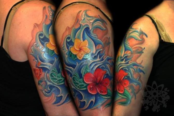 Water and Flower Tattoo - 20 Water Tattoos <3 <3