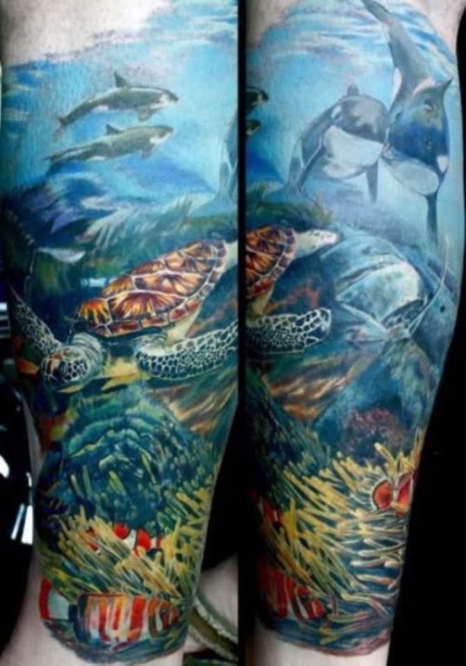 Ocean Themed Tattoo Sleeve - 20 Water Tattoos <3 <3