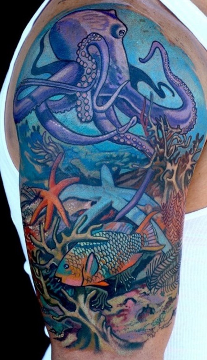 Ocean Half Sleeve Tattoo - 20 Water Tattoos <3 <3