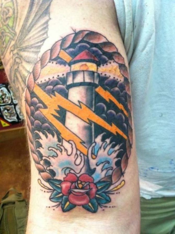 Lighthouse Tattoo on Leg - 20+ Lightning Tattoos <3 <3