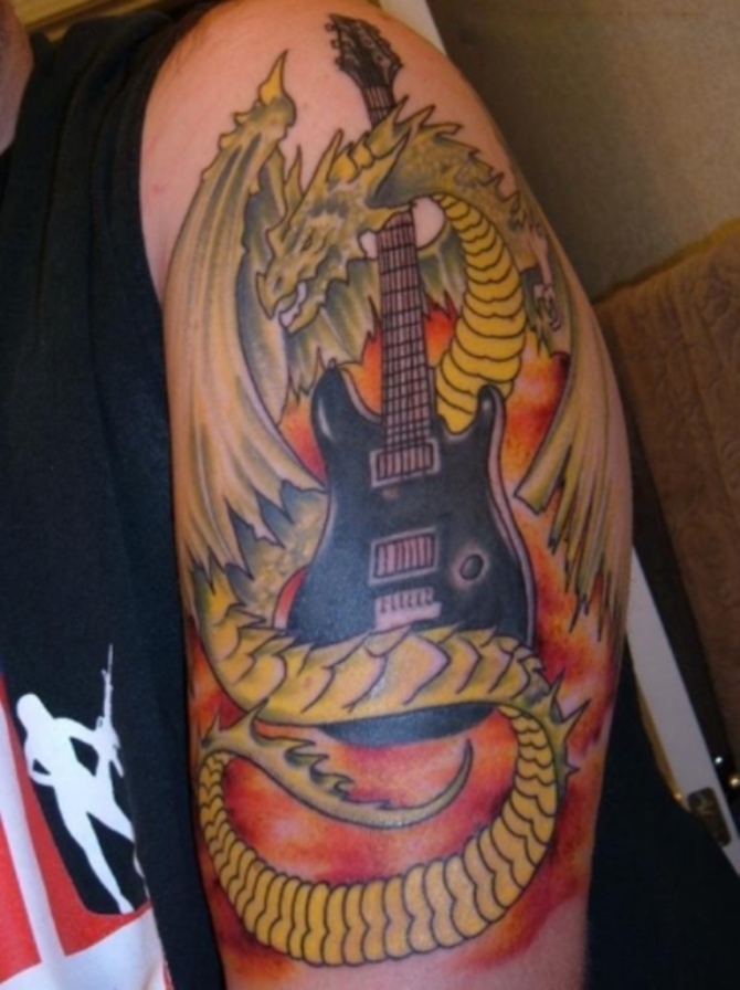 Dragon Guitar Tattoo - Guitar Tattoos<3 <3
