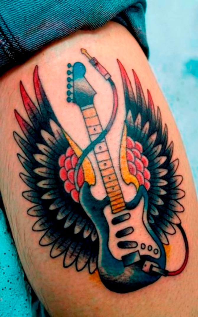 Guitar with Wings Tattoo - Guitar Tattoos<3 <3