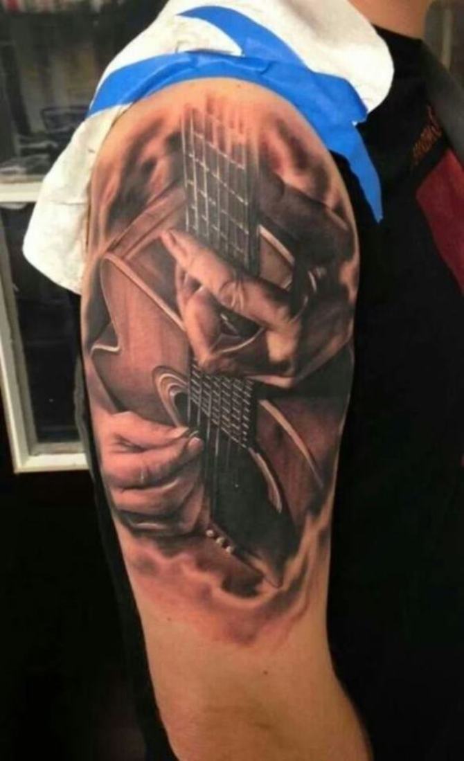 Guitar Tattoo on Arm - Guitar Tattoos<3 <3