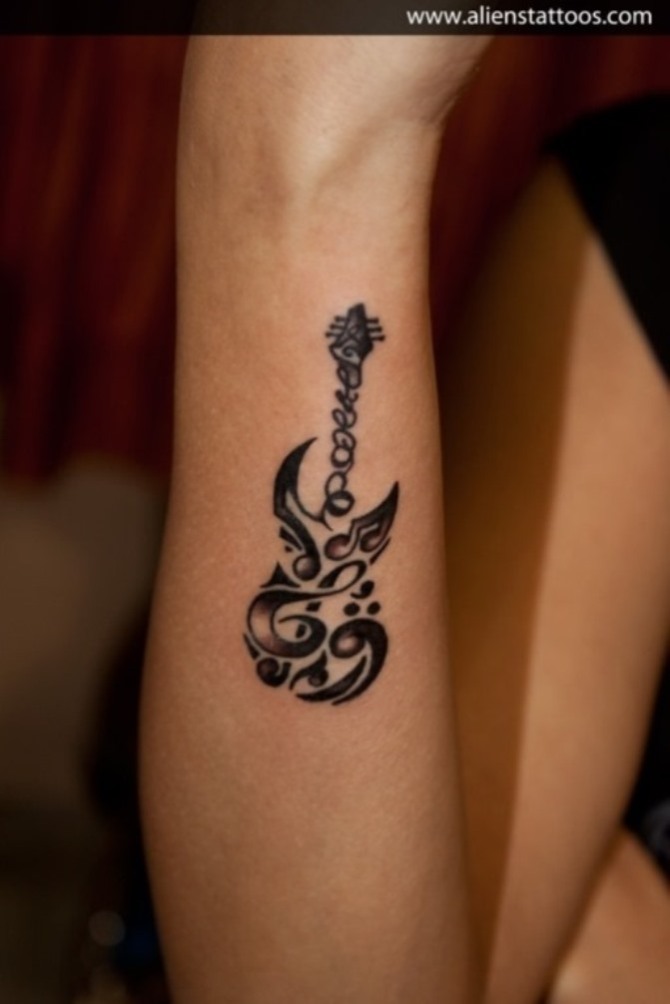  Music Tattoo on Wrist - Guitar Tattoos<3 <3