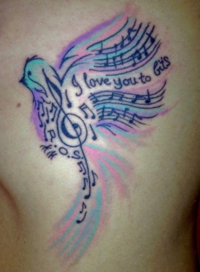 Music Note Watercolor Tattoo - 20+ Music Tattoos <3 <3