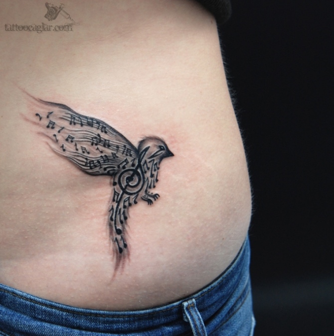 Music Note Bird Tattoo - 20+ Music Tattoos <3 <3