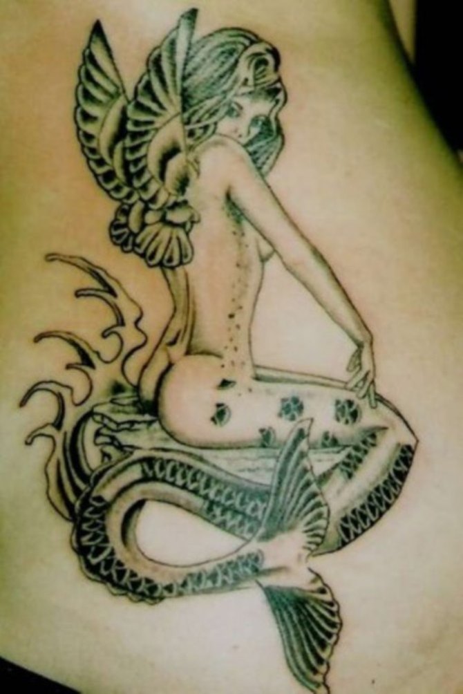 Black and White Mermaid Tattoo - 50 Mermaid Tattoos <3 <3